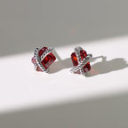 Cubic Zirconia Woven Sugar Cube Studs