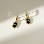 Innocence Age Statement Shield Huggie Earrings