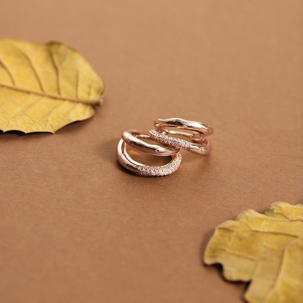 Olivia Double-Row CZ Hoop Earrings