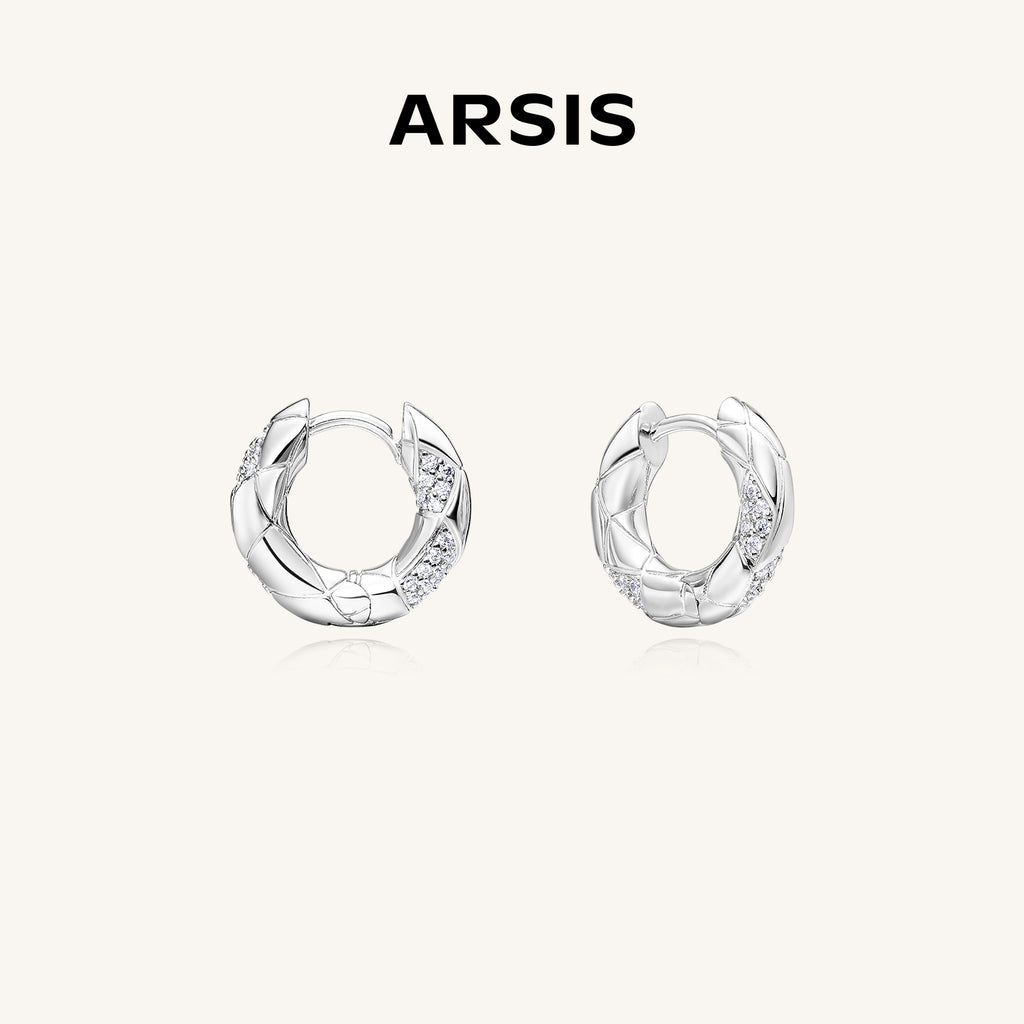 Good Luck Waffle Mini Hoop Earrings