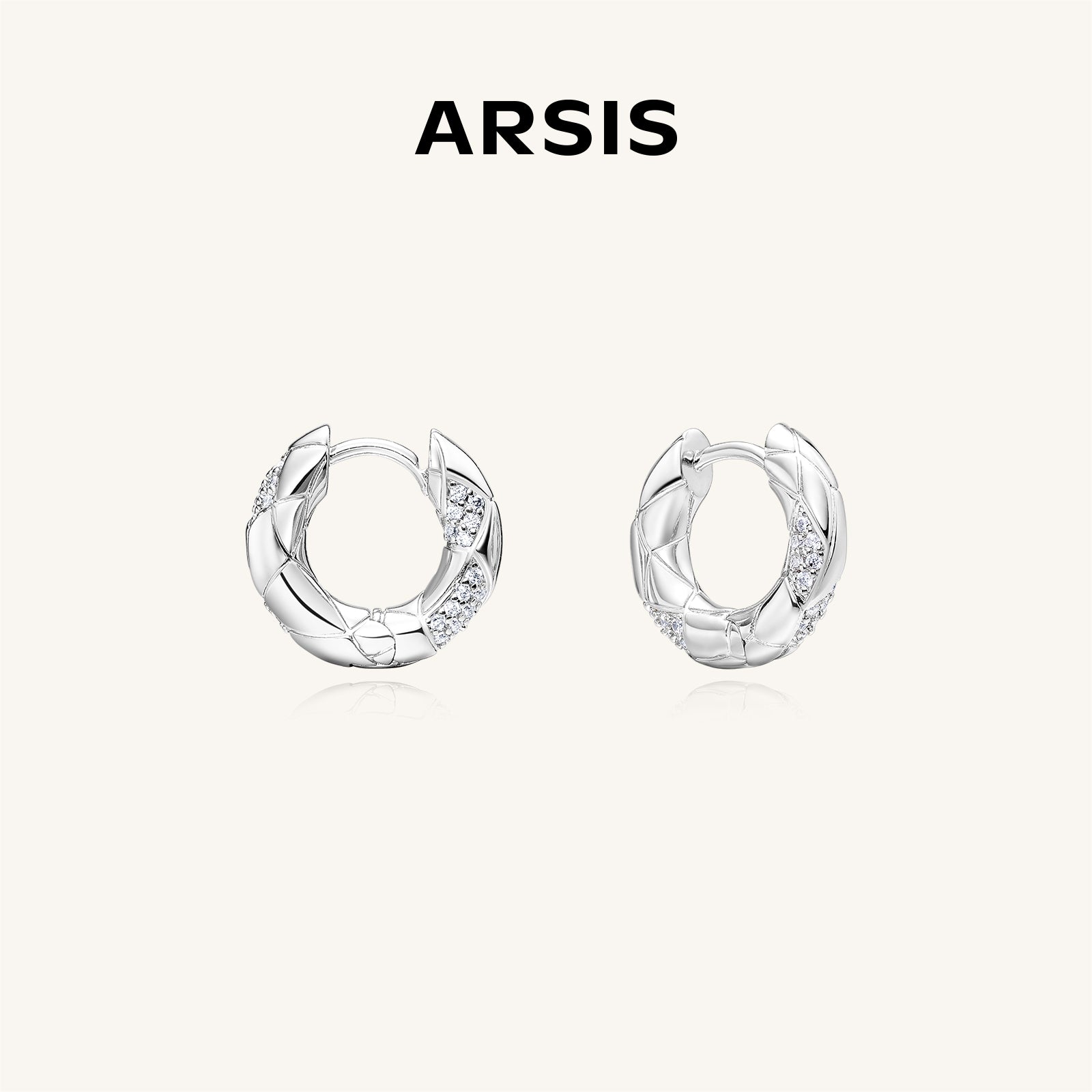 Good Luck Waffle Mini Hoop Earrings