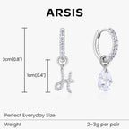 Artistic Initial Earrings with Ear Jackets