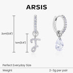 Artistic Initial Earrings with Ear Jackets