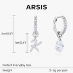 Artistic Initial Earrings with Ear Jackets