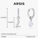 Artistic Initial Earrings with Ear Jackets