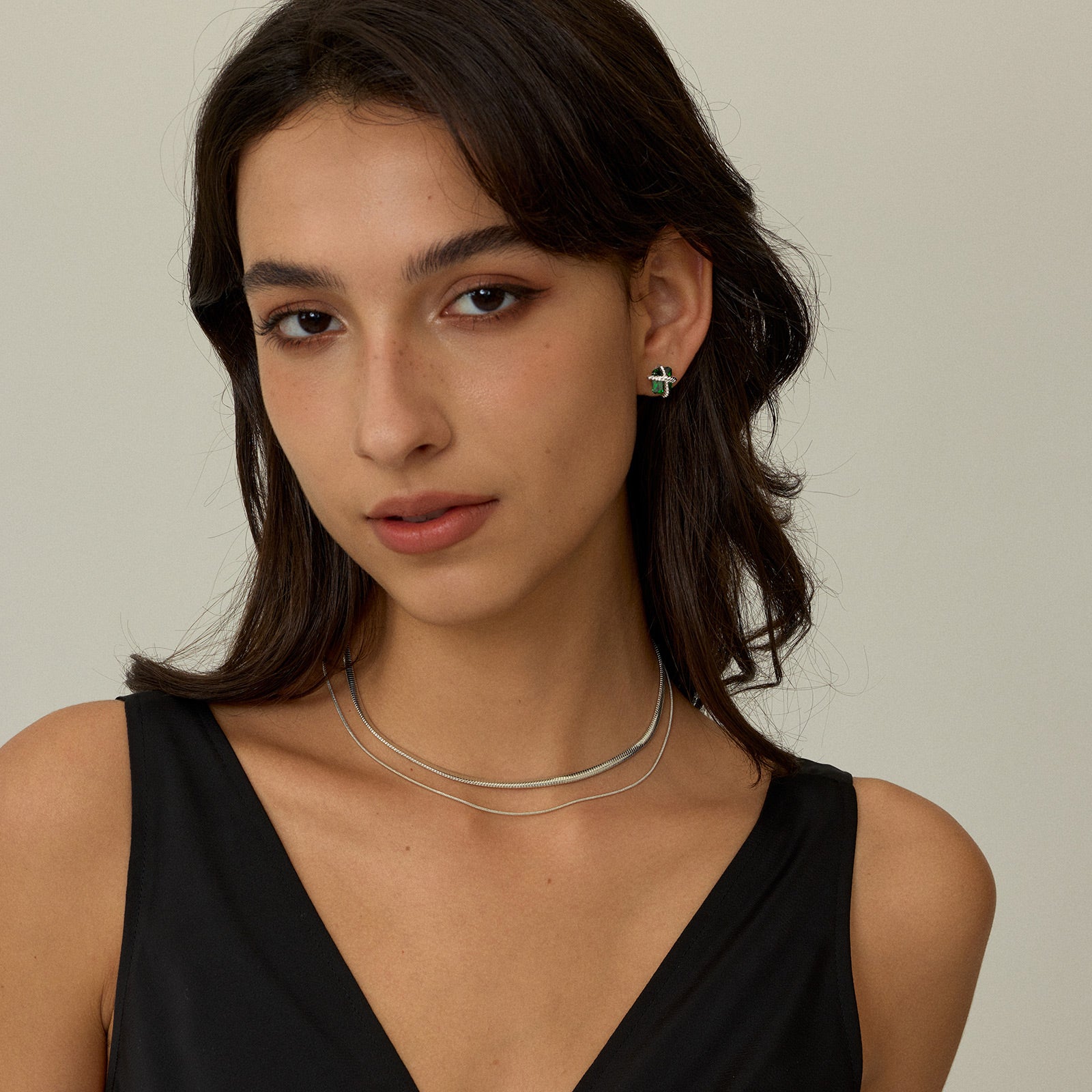 Emerald Green Woven Sugar Cube Studs