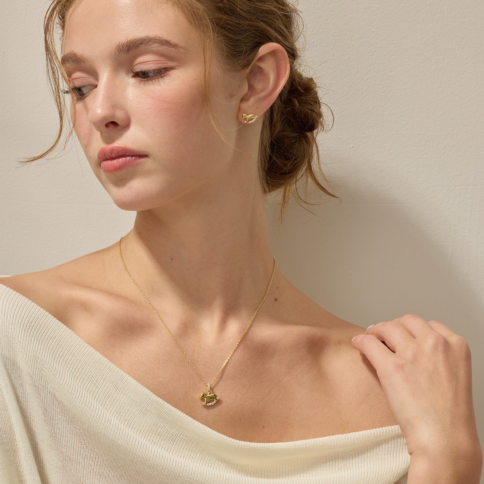 Good Luck Horse Pendant Necklace