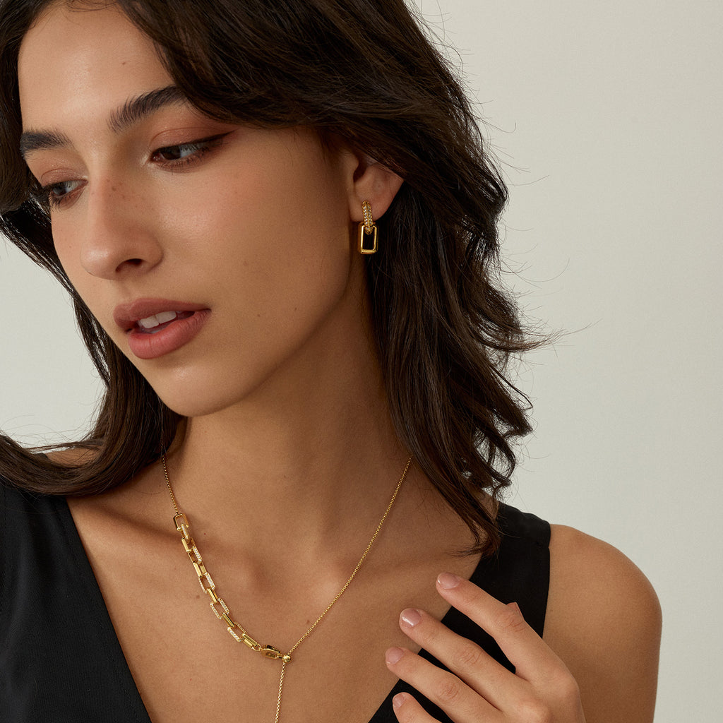 Mix & Match CZ Rectangular Earrings