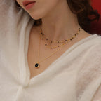 Black Agate Spade Poker Necklace