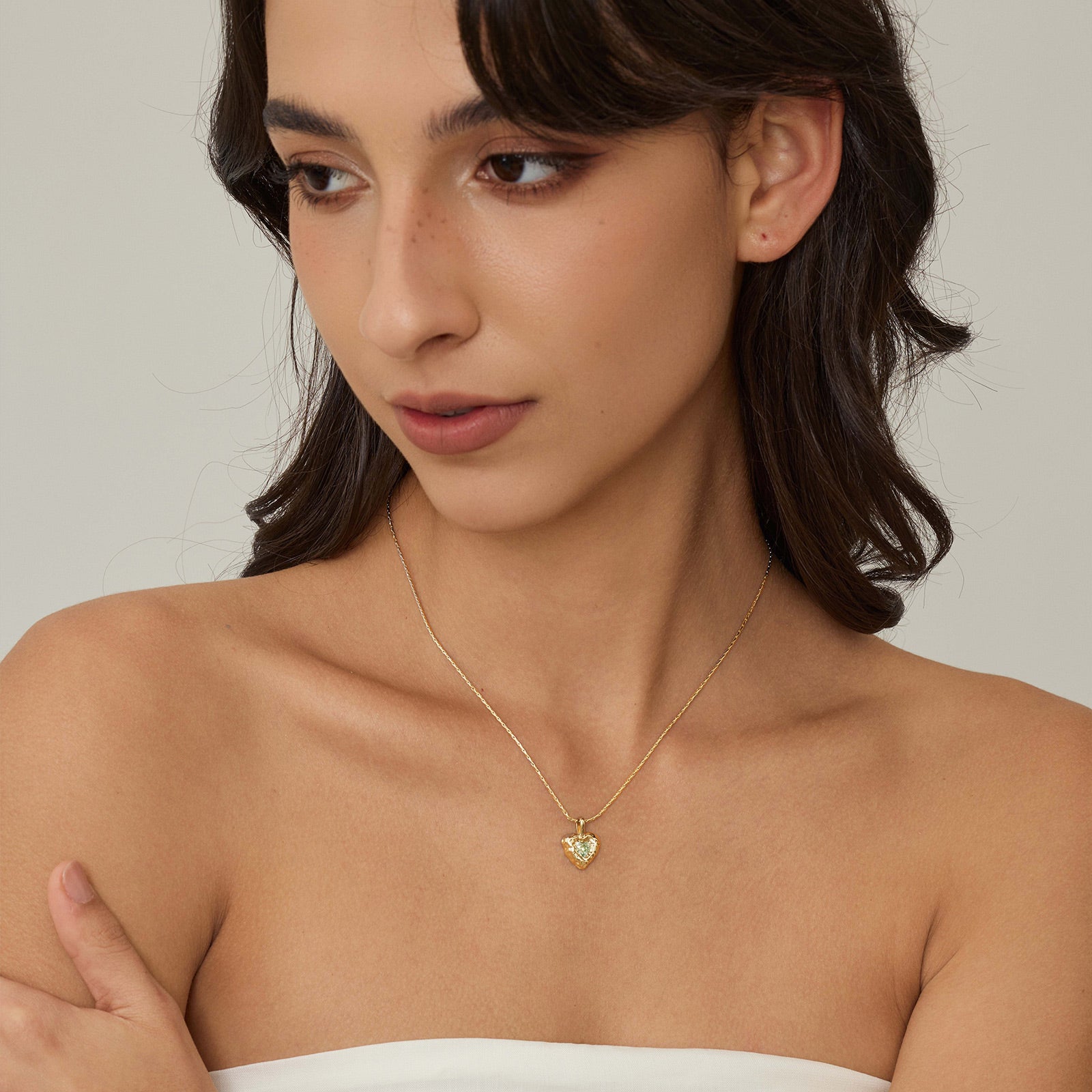 Innocence Age CZ Heart Pendant Necklace