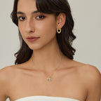 Gold-Tone Hollow Heart Drop Earrings