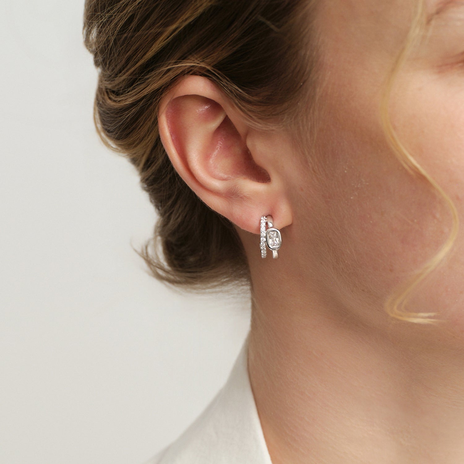 Lucia Sugar Cube Hoop Earrings