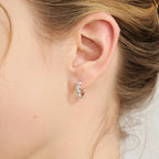 Crafted CZ Beaded Huggie Earrings