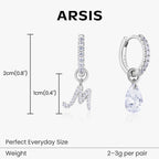 Artistic Initial Earrings with Ear Jackets