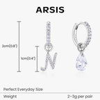 Artistic Initial Earrings with Ear Jackets