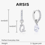 Artistic Initial Earrings with Ear Jackets