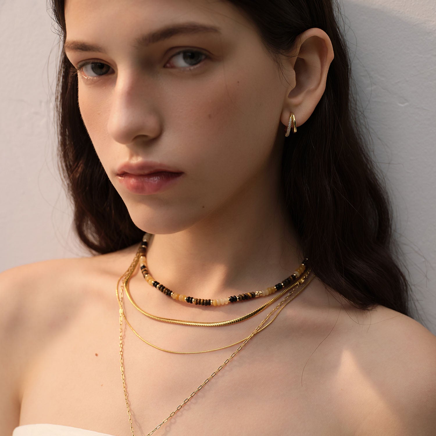 Olivia Double-Row CZ Hoop Earrings