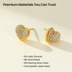 Crafted CZ Heart Stud Earrings