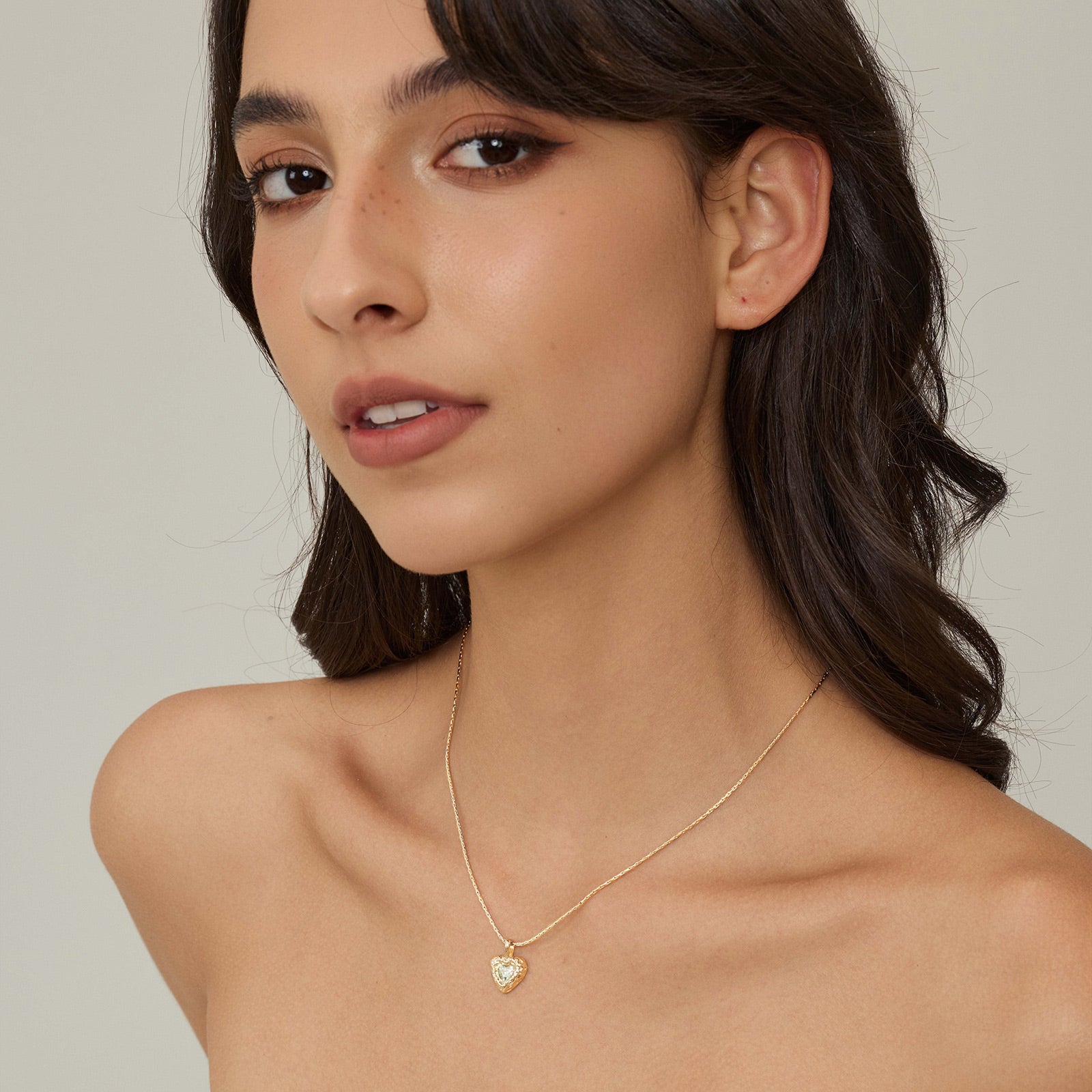 Innocence Age CZ Heart Pendant Necklace