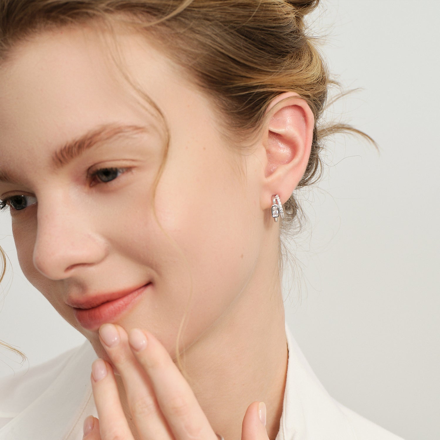 Lucia Sugar Cube Hoop Earrings