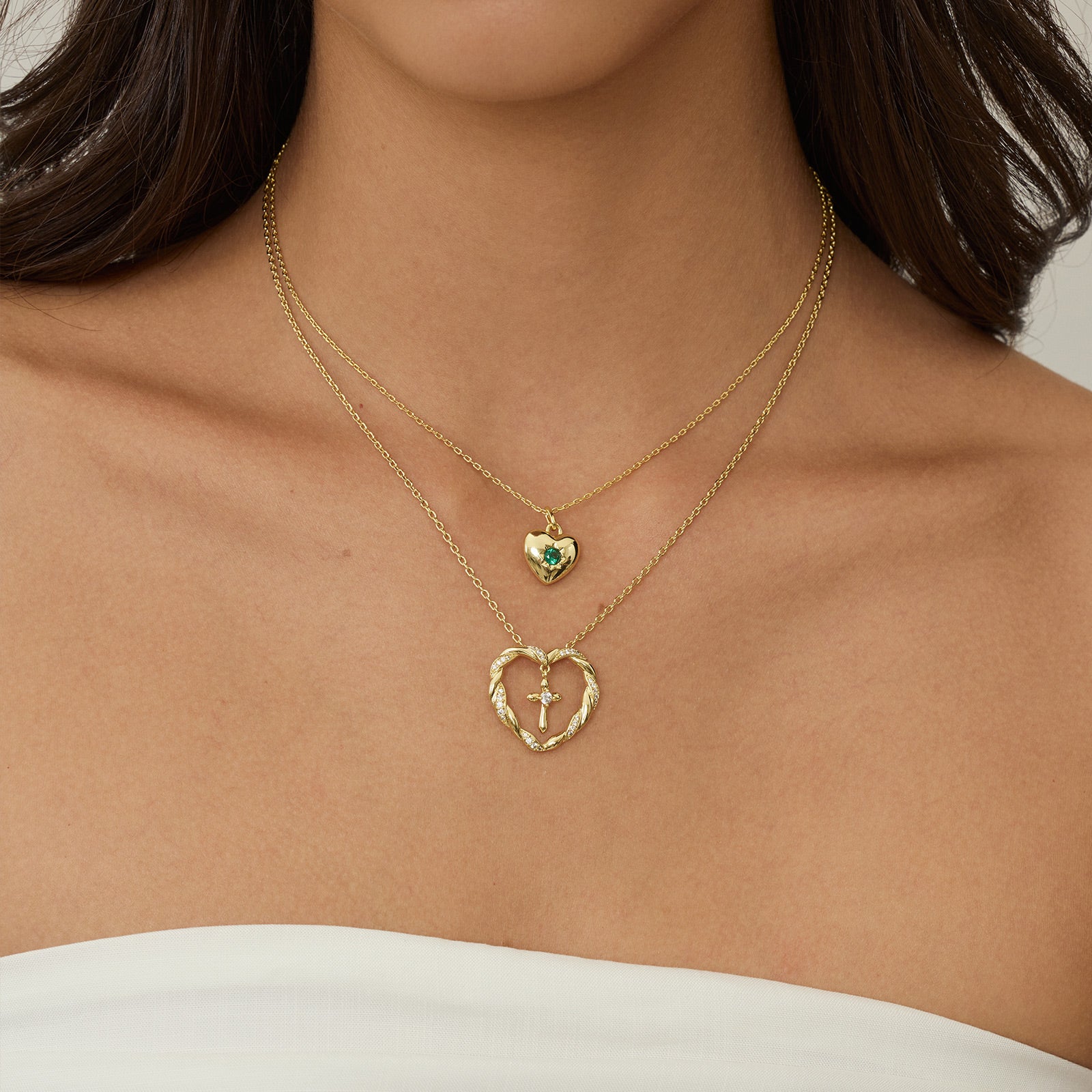 Symbolic Heart Cross Pendant Necklace