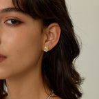 Cubic Zirconia Woven Sugar Cube Studs