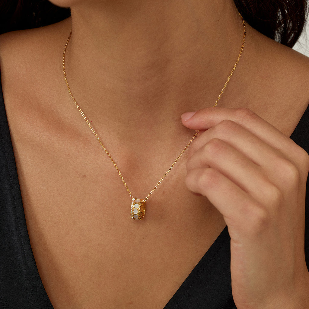 Innocence Age Hexagon Pendant Necklace