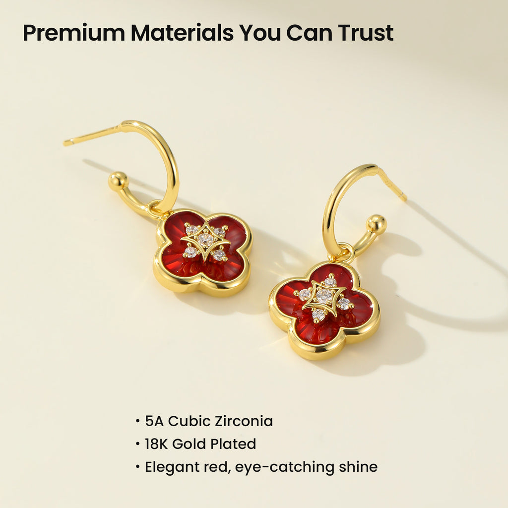 Secret Garden Clover Drop Earrings