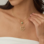Green Cubic Zirconia Heart Necklace