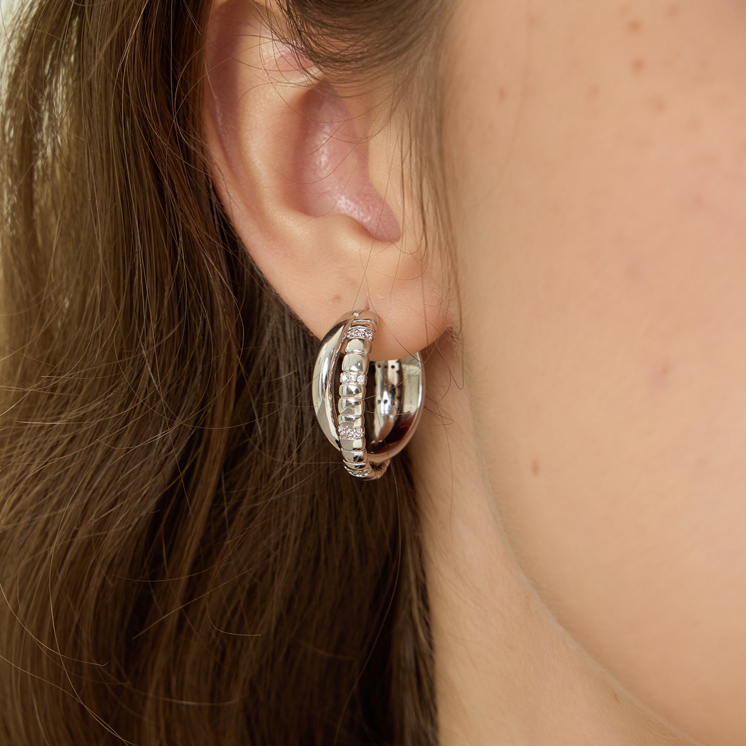 Mix & Match Double-Row Snake Chain Hoop Earrings