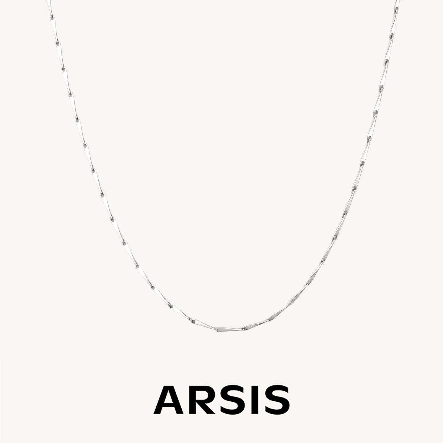 Wave Thin Chain Link Necklace