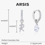 Artistic Initial Earrings with Ear Jackets