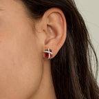Cubic Zirconia Woven Sugar Cube Studs