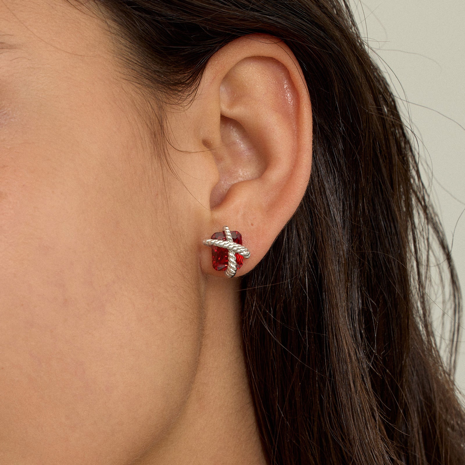 Cubic Zirconia Woven Sugar Cube Studs