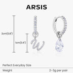 Artistic Initial Earrings with Ear Jackets