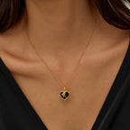 Vintage Heart Pendant Necklace with Rose Detail