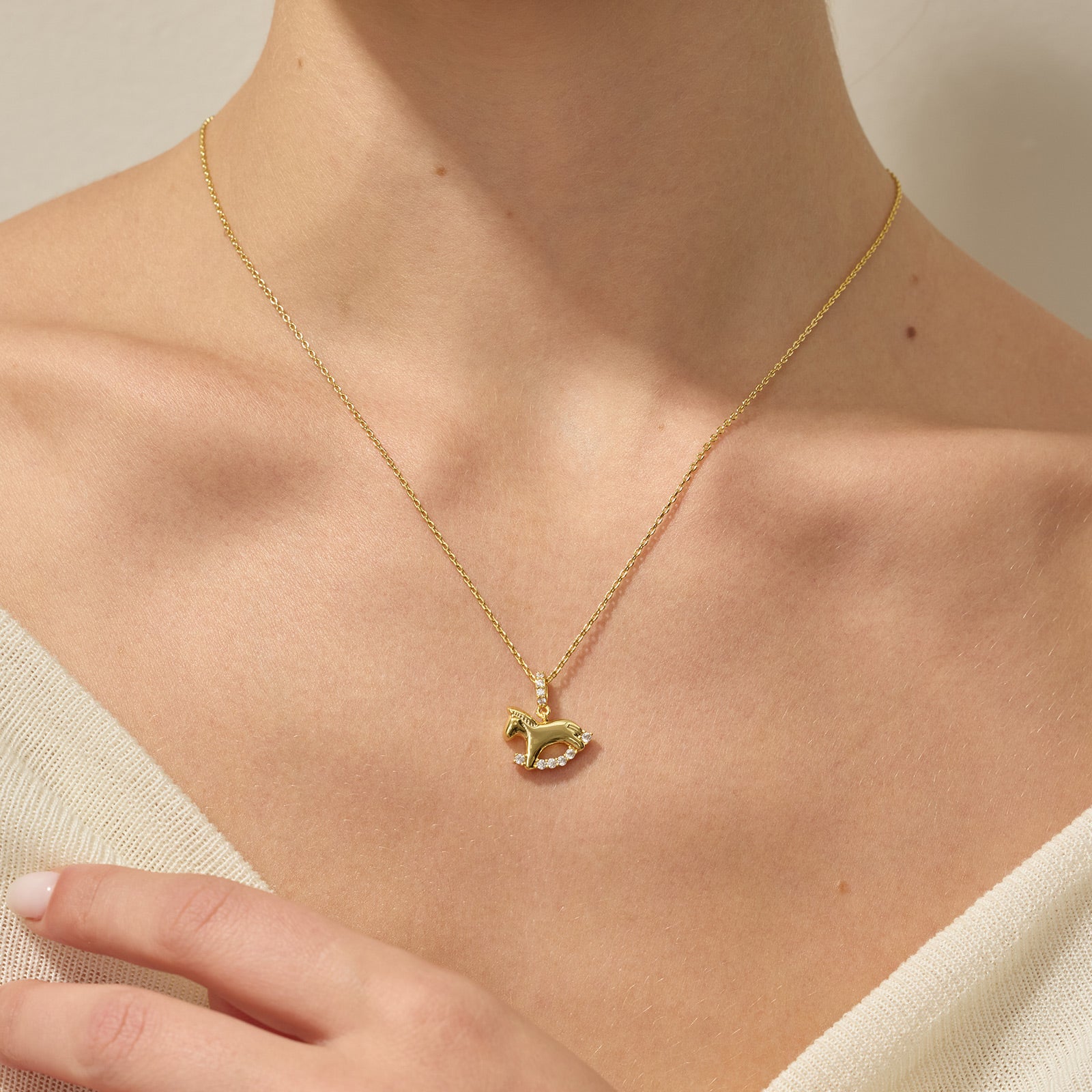Good Luck Horse Pendant Necklace