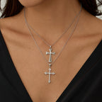 Medium Cross Silver Pendant Necklace