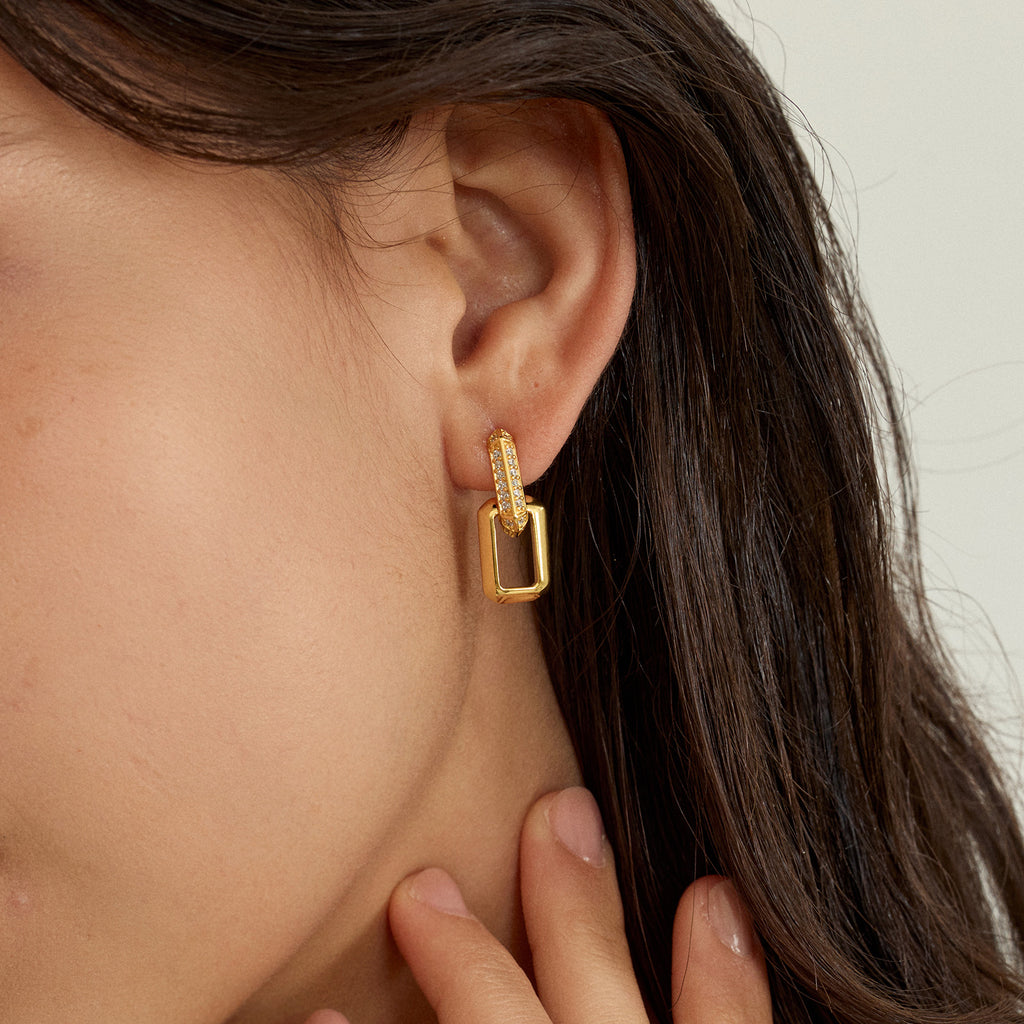 Mix & Match CZ Rectangular Earrings