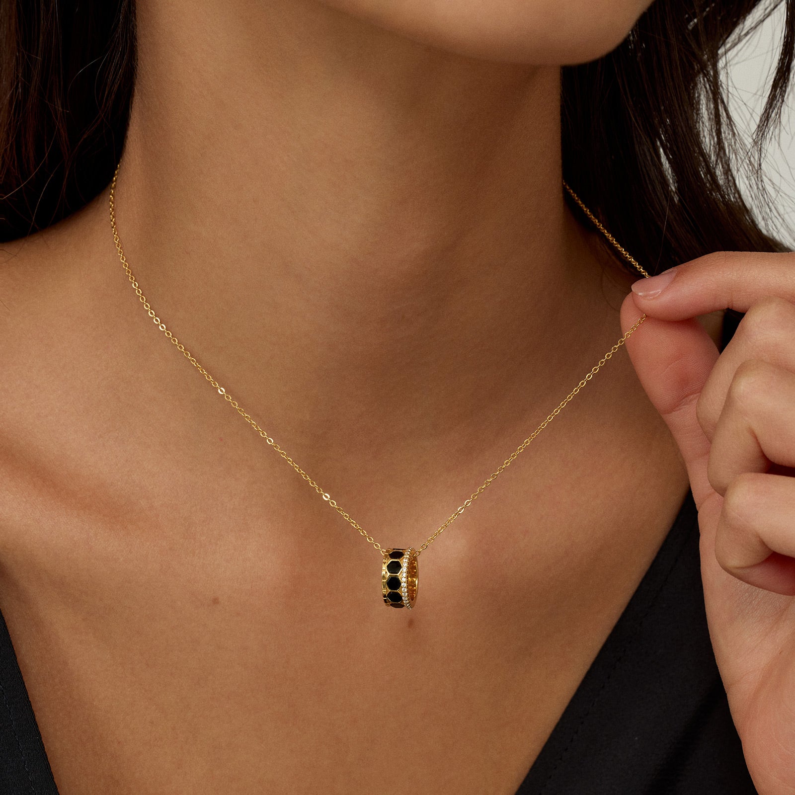 Innocence Age Hexagon Pendant Necklace