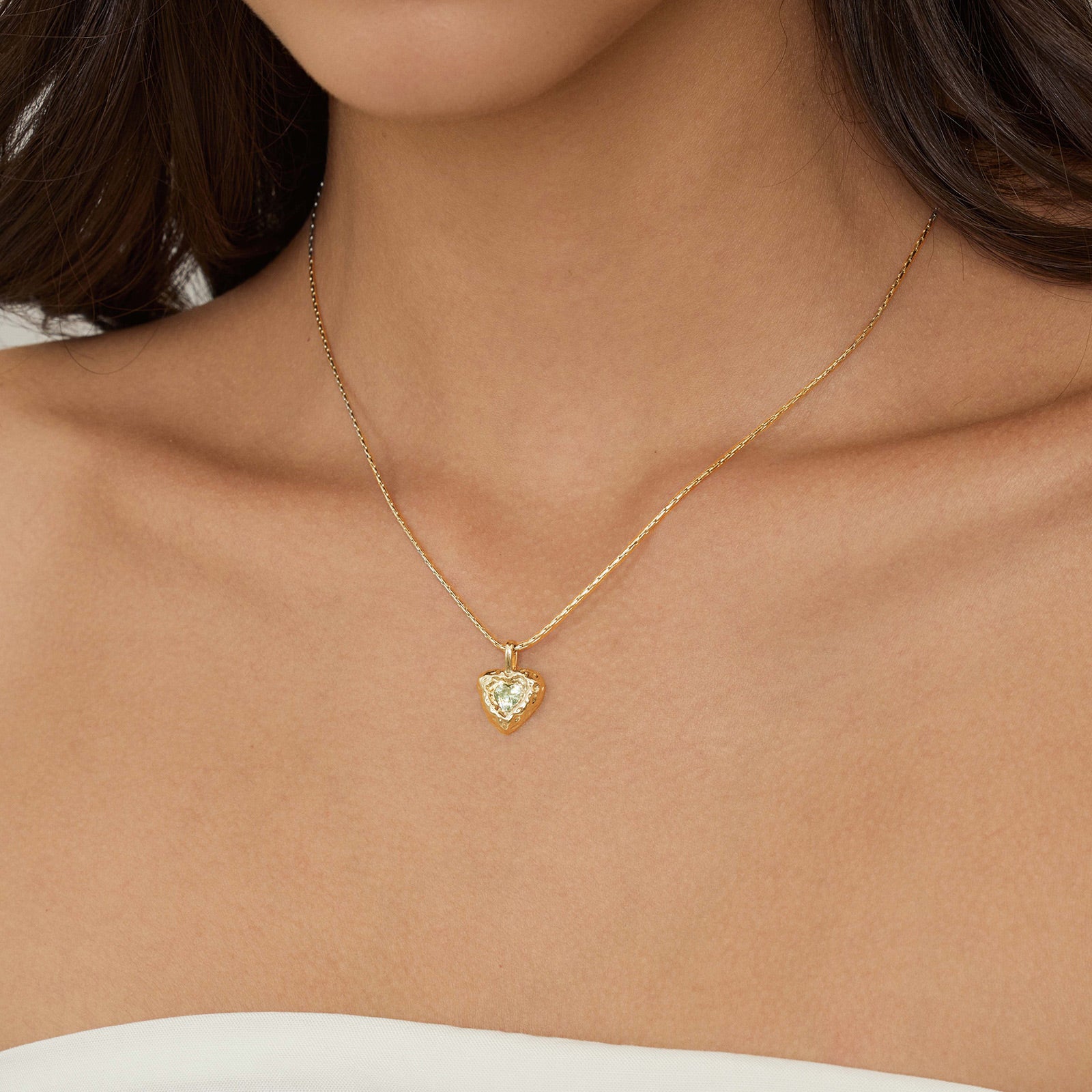 Innocence Age CZ Heart Pendant Necklace
