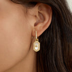 Innocence Age Statement Shield Huggie Earrings
