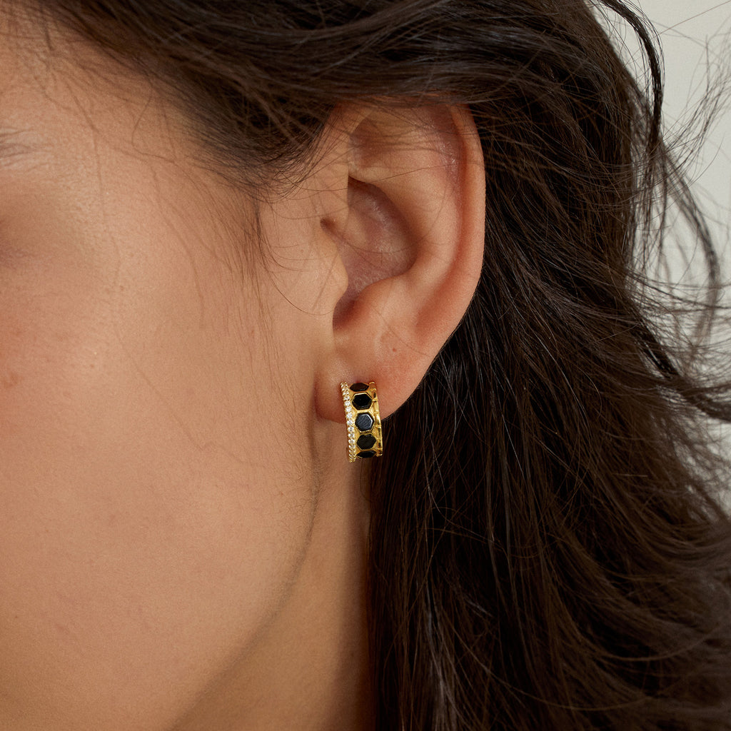 Innocence Age Hexagon Hoop Earrings
