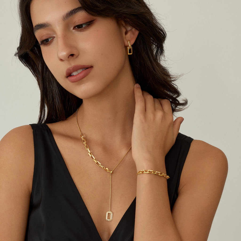 Medium Paperclip Lariat Necklace