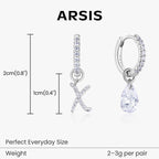 Artistic Initial Earrings with Ear Jackets