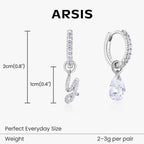 Artistic Initial Earrings with Ear Jackets