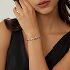 Paperclip Chain Bracelet with Cubic Zirconia