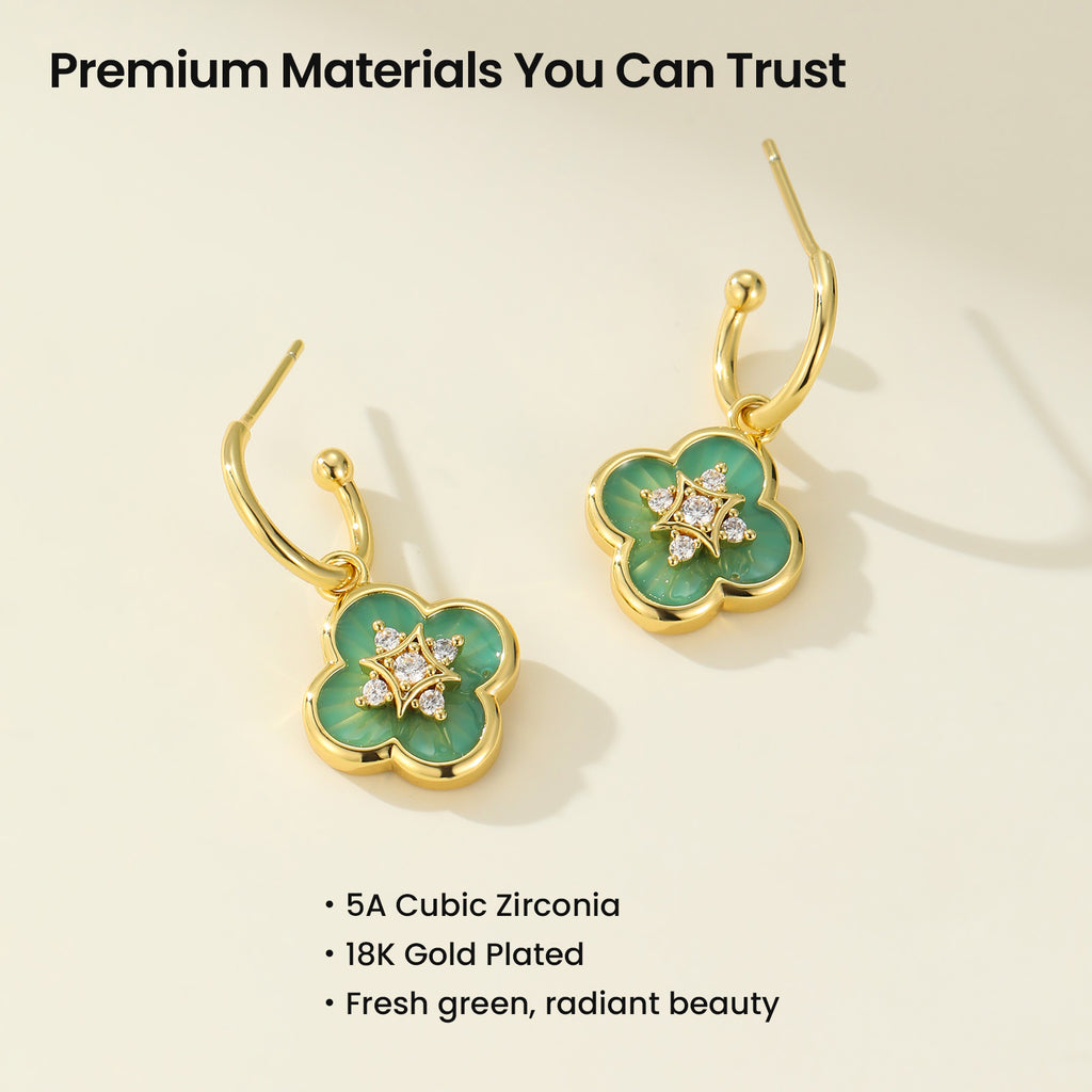 Secret Garden Clover Drop Earrings