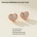 Crafted CZ Heart Stud Earrings