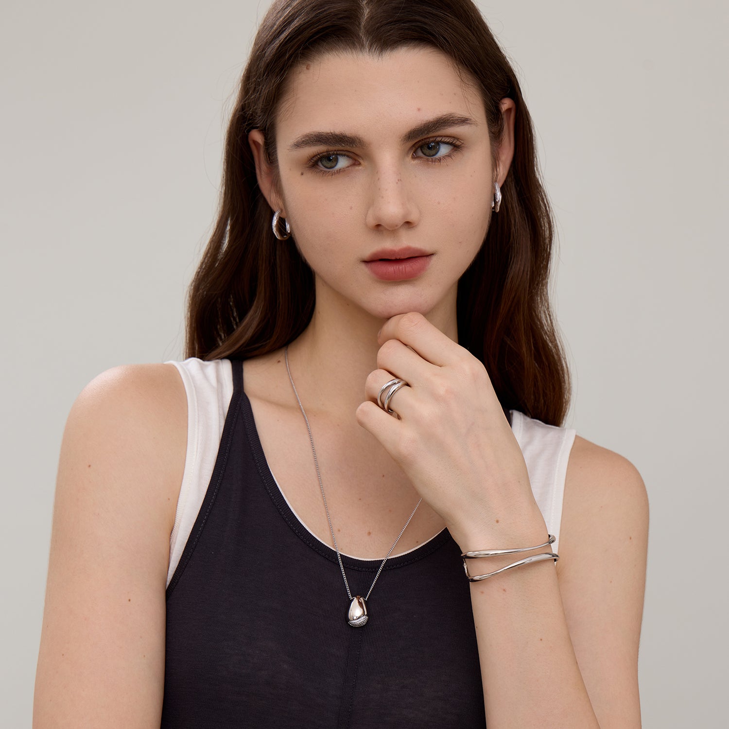 Crafted Double-Layer Cuff Bracelet